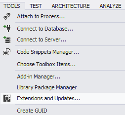 Visual Studio - Extensions and Updates