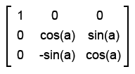 Матрица линейного преобразования - поворот вокруг оси x